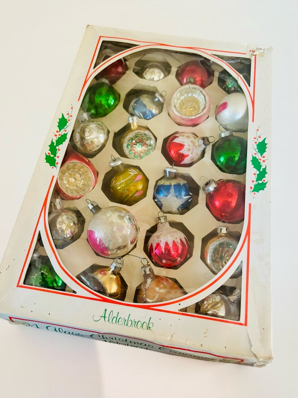 Vintage Mini Glass Christmas Ornaments Lot 24 Indent Reflector 1.5"